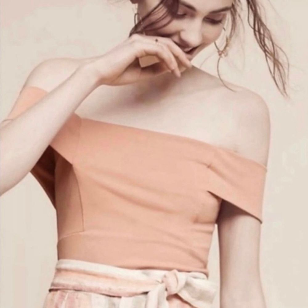 Anthropologie Deletta Pink Crop Tube Top Women's Small